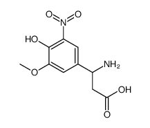 3-氨基-3-(4-羟基-3-甲氧基-5-硝基苯基)-丙酸结构式