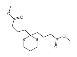 methyl 4-[2-(4-methoxy-4-oxobutyl)-1,3-dithian-2-yl]butanoate结构式