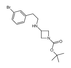 1-Boc-3-[2-(3-溴苯基)-乙基氨基]-氮杂丁烷结构式