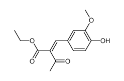 (E)-ethyl 2-(4-hydroxy-3-methoxybenzylidene)-3-oxo-butanoate结构式