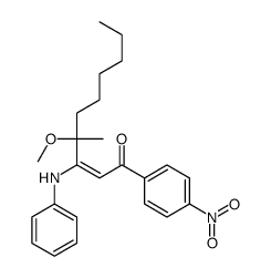3-anilino-4-methoxy-4-methyl-1-(4-nitrophenyl)dec-2-en-1-one Structure