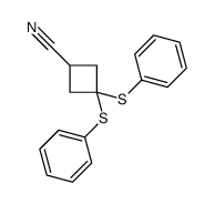 3,3-bis(phenylsulfanyl)cyclobutane-1-carbonitrile结构式