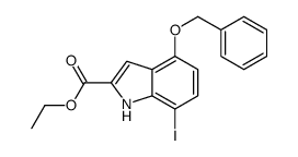 ethyl 7-iodo-4-phenylmethoxy-1H-indole-2-carboxylate结构式