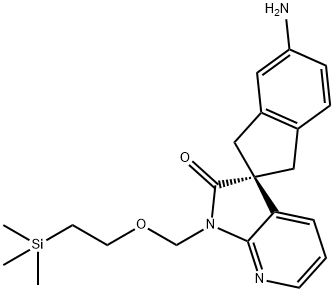 (S)-5-氨基-1-((2-(三甲基甲硅烷基)乙氧基)甲基)-1,3-二氢螺[茚并-2,3-吡咯并[2,3-B]吡啶]-2(1H)-酮结构式
