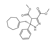 (4S,5R)-dimethyl 5-(cyclohept-1-en-1-ylmethyl)-5-phenyl-4,5-dihydro-1H-pyrazole-3,4-dicarboxylate结构式