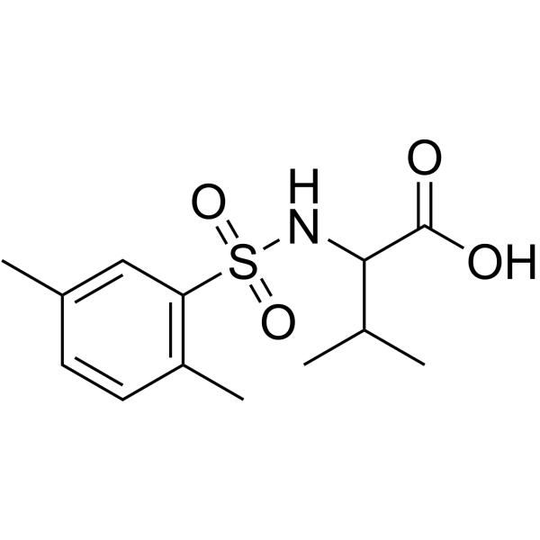 N-(2,5-二甲基苯基)-DL-缬氨酸结构式