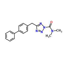 2H-Tetrazole-2-carboxamide, 5-([1,1'-biphenyl]-4-ylmethyl)-N,N-dimethyl- structure