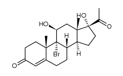 9-bromo-11β,17-dihydroxy-pregn-4-ene-3,20-dione结构式