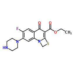 6-氟-7-哌嗪-1-甲基-4-氧代-[1,3]硫氮杂环[3,2-a]喹啉-3-羧酸乙酯结构式