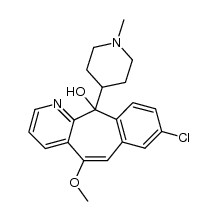 5-Methoxy-8-chloro-11-(1-methyl-4-piperidinyl)-11H-benzo[5,6]cyclohepta[1,2-b]pyridin-11-ol结构式