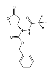 (R)-benzyl 1-(5-oxotetrahydrofuran-3-yl)-2-(2,2,2-trifluoroacetyl)hydrazinecarboxylate结构式