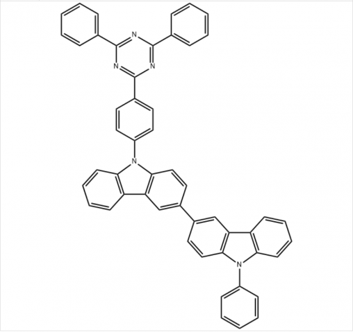 9-(4-(4,6-二苯基-1,3,5-三嗪-2-基)苯基)-9'-苯基-3,3'-双-9氢咔唑结构式