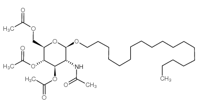 十八烷基2-乙酰氨基-3,4,6-四-氧-乙酰基-β-D-吡喃葡萄糖苷结构式