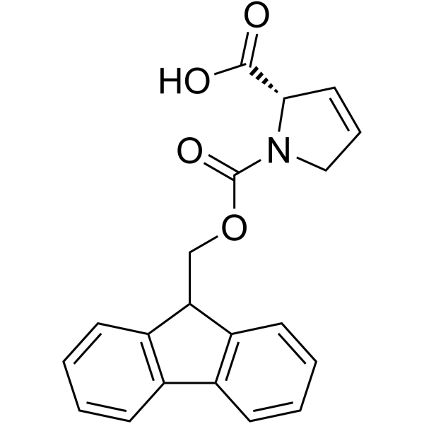 (S)-1-(((9H-芴-9-基)甲氧基)羰基)-2,5-二氢-1H-吡咯-2-羧酸结构式