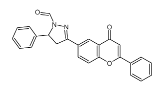 5-(4-oxo-2-phenylchromen-6-yl)-3-phenyl-3,4-dihydropyrazole-2-carbaldehyde结构式