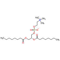 1,2-二辛酰基-sn-甘油-3-磷酸胆碱结构式
