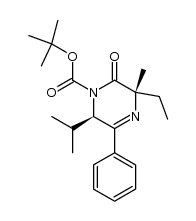 (3S,6R)-N-1-(tert-butoxycarbonyl)-3-ethyl-6-isopropyl-3-methyl-5-phenyl-1,2,3,6-tetrahydro-2-pyrazinone Structure