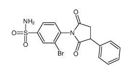 3-bromo-4-(2,5-dioxo-3-phenyl-pyrrolidin-1-yl)benzenesulfonamide Structure