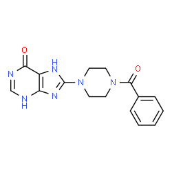 8-N-Benzoylpiperazinylhypoxanthine结构式