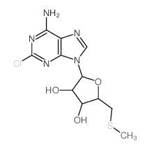 9H-Purin-6-amine,2-chloro-9-(5-S-methyl-5-thio-b-D-xylofuranosyl)- (9CI)结构式
