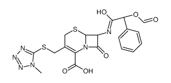 [6R-[6alpha,7beta(R*)]]-7-[(formyloxy)phenylacetamido]-3-[[(1-methyl-1H-tetrazol-5-yl)thio]methyl]-8-oxo-5-thia-1-azabicyclo[4.2.0]oct-2-ene-2-carboxylic acid Structure