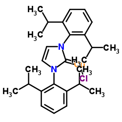 氯[1,3-双(2,6-二异丙苯基)咪唑-2-亚基]铜(I)结构式