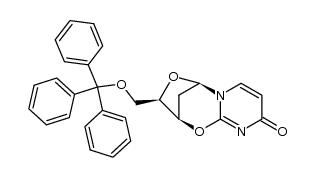2,3'-anhydro-1-(2,3-dideoxy-5-O-trityl-β-D-threo-pentofuranosyl)uracil Structure