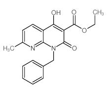 1-苄基-4-羟基-7-甲基-2-氧代-1,2-二氢-1,8-萘啶-3-羧酸乙酯结构式