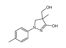 4-羟甲基-1-(对甲苯基)-4-甲基-3-吡唑烷酮结构式
