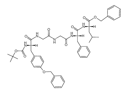 Boc-Tyr (Bn)-Gly-Gly-Phe-Leu-OBn Structure
