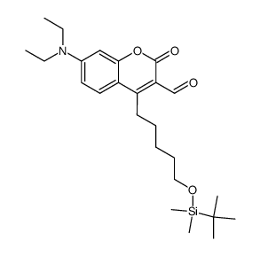 4-[5-(tert-Butyl-dimethyl-silanyloxy)-pentyl]-7-diethylamino-2-oxo-2H-chromene-3-carbaldehyde Structure