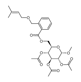 methyl 2,3,4-tri-3-O-acetyl-6-O-[2-(prenyloxymethyl)benzoyl]-α-D-glucopyranoside结构式