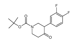 1-BOC-3-(3',4'-DIFLUORO-PHENYL)-PIPERIDIN-4-ONE结构式