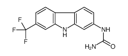 [7-(trifluoromethyl)-9H-carbazol-2-yl]urea结构式