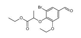 Propanoic acid, 2-(2-bromo-6-ethoxy-4-formylphenoxy)-, ethyl ester Structure