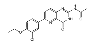 2-acetamido-6-(3-chloro-4-ethoxyphenyl)pyrido[3,2-d]pyrimidin-4(3H)-one Structure