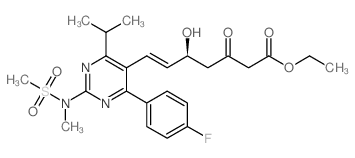 (5S)-7-[4-(4-氟苯基)-6-异丙基-2-(N-甲基-N-甲磺酰基)嘧啶-5-yl]-5-羟基-3-氧代-6(E)-庚酸乙酯结构式