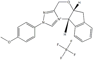 (5AR,10BS)-5A,10B-二氢-2-(4-甲氧基苯基)-4H,6H-茚并[2,1-B][1,2,4]三唑[4,3-D][1,4]恶嗪四氟硼酸盐结构式
