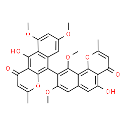 5-Hydroxy-10-(5-hydroxy-8,10-dimethoxy-2-methyl-4-oxo-4H-naphtho[1,2-b]pyran-9-yl)-6,8-dimethoxy-2-methyl-4H-naphtho[2,3-b]pyran-4-one Structure