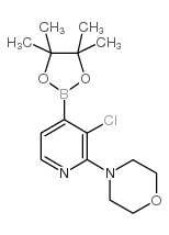 3-chloro-2-(4-morpholino)pyridine-4-boronic acid pinacol ester structure