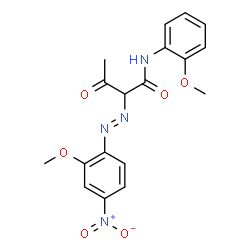 2-(2-methoxy-4-nitro-phenyl)diazenyl-N-(2-methoxyphenyl)-3-oxo-butanamide结构式