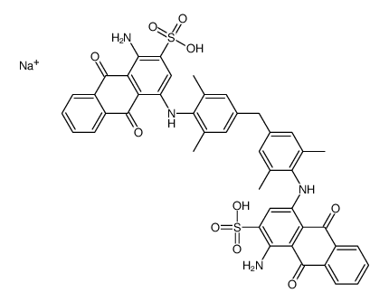 4,4'-[methylenebis[(2,6-dimethyl-4,1-phenylene)imino]]bis[1-amino-9,10-dihydro-9,10-dioxoanthracene-2-sulphonic]acid, sodium salt Structure
