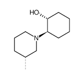 (+-)(Ξ)-trans-2-((Ξ)-3-Methyl-piperidino)-cyclohexanol Structure