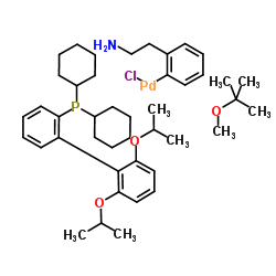 氯(2-二环己基膦基2'',6''-二异丙基-1,1''-联苯)[2-(2-氨基乙基苯基)]钯(II),甲基叔丁基醚加合物结构式