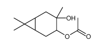 [1S-(1alpha,3beta,4alpha,6alpha)]-3-hydroxy-3,7,7-trimethylbicyclo[4.1.0]hept-4-yl acetate结构式