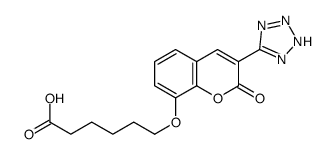 6-[2-oxo-3-(2H-tetrazol-5-yl)chromen-8-yl]oxyhexanoic acid Structure