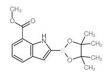 7-(甲氧羰基)吲哚-2-硼酸频哪醇酯结构式
