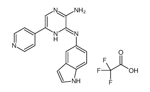 3-N-(1H-indol-5-yl)-5-pyridin-4-ylpyrazine-2,3-diamine,2,2,2-trifluoroacetic acid Structure