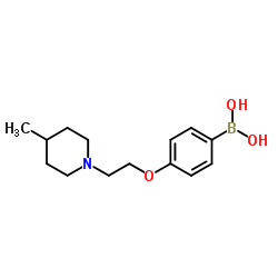 4-(2-(4-Methylpiperidin-1-yl)ethoxy)phenylboronic acid结构式
