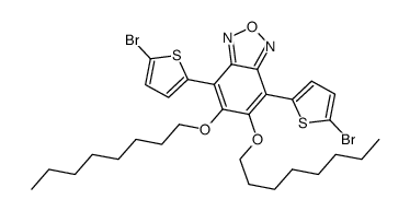 4,7-双(5-溴噻吩-2-基)-5,6-双(辛氧基)苯并[c] [1,2,5]恶二唑结构式